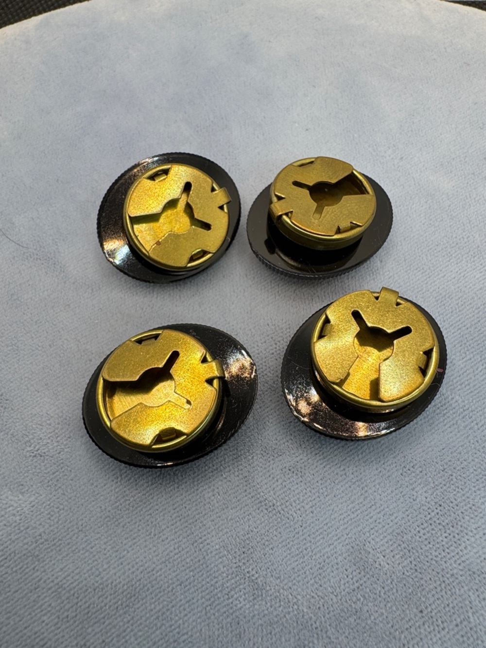 Vintage Amber Color Oval Button Covers (Set of 4) - Picture 2 of 3